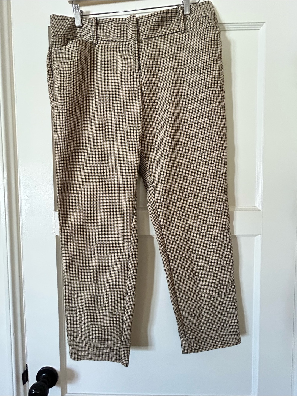 The Limited Women's Ankle Cropped Checked Pants - Beige/Black